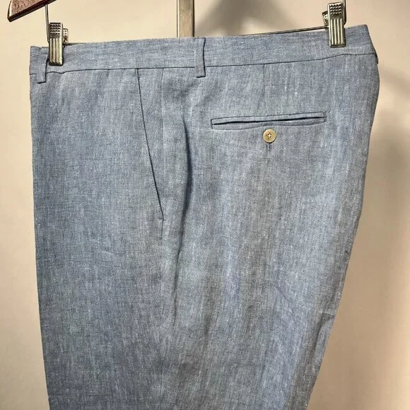 JOSEPH ABBOUD Light Blue 100% Linen 2 Piece Suit Men's 48R - Picture 11 of 16